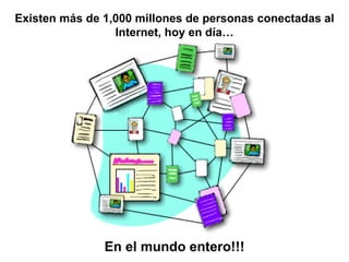 Existen más de 1,000 millones de personas conectadas al Internet, hoy en día… En el mundo entero!!! 