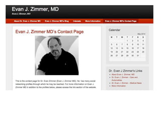 Evan J. Zimmer MD Website Preview