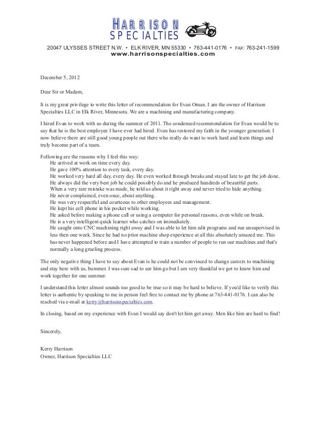 harrison specialties recommendation letter letter of recommendation for cheerleading sample