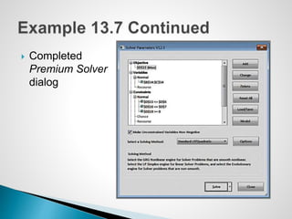  Completed
Premium Solver
dialog
 