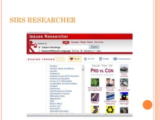 SIRS RESEARCHER
 