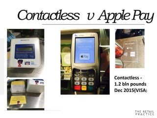Google/NY
T
L
A
B
Contactless v ApplePay
Contactless -
1.2 bln pounds
Dec 2015(VISA)
 