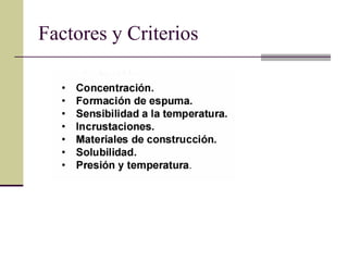Factores y Criterios
 