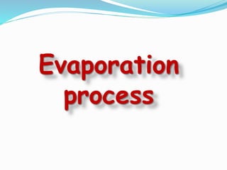 Evaporation
process
 