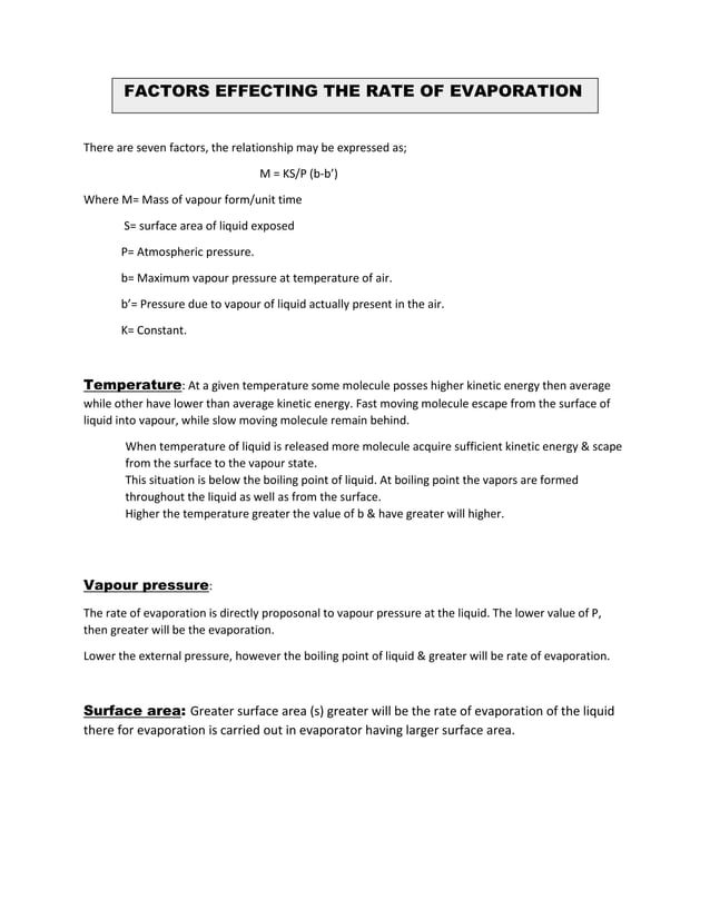 Evaporation Pharmaceutical Engineering 1st