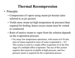 Steam Compression Process Evaporation ppt | PDF