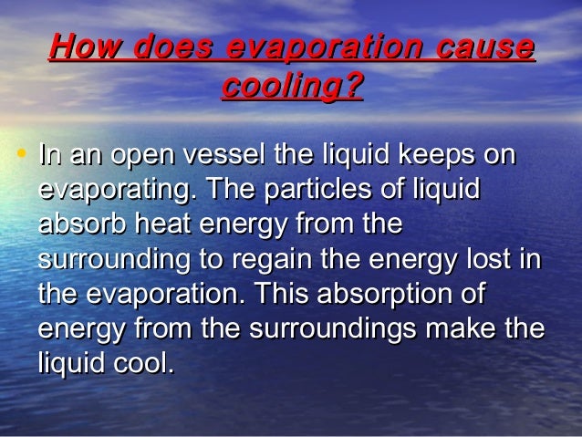 What causes water to evaporate?