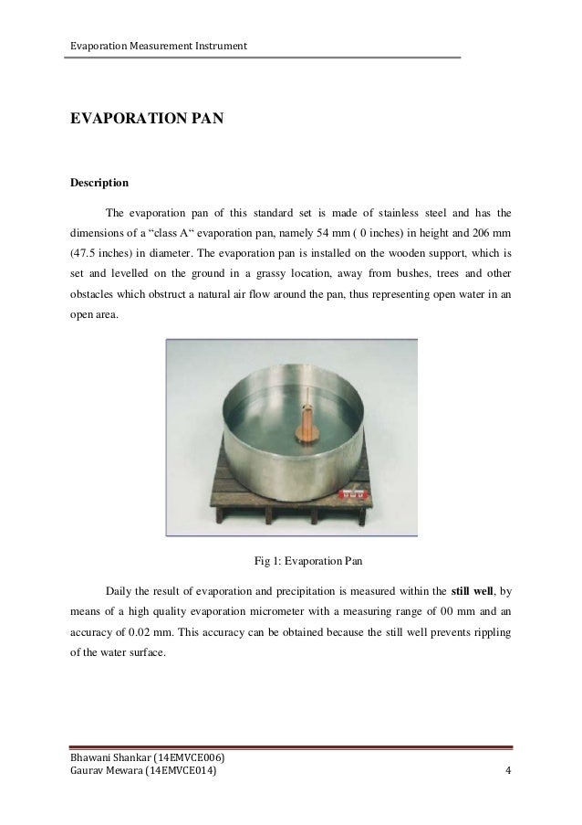 Evaporation pan meter