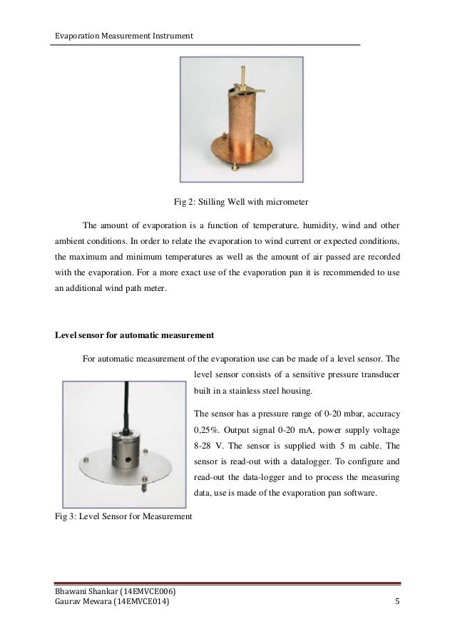 Evaporation pan meter