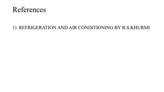 References
1) REFRIGERATION AND AIR CONDITIONING BY R.S.KHURMI
 