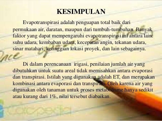 Evapotranspirasi Power Point Evapotranspirasi Power Point