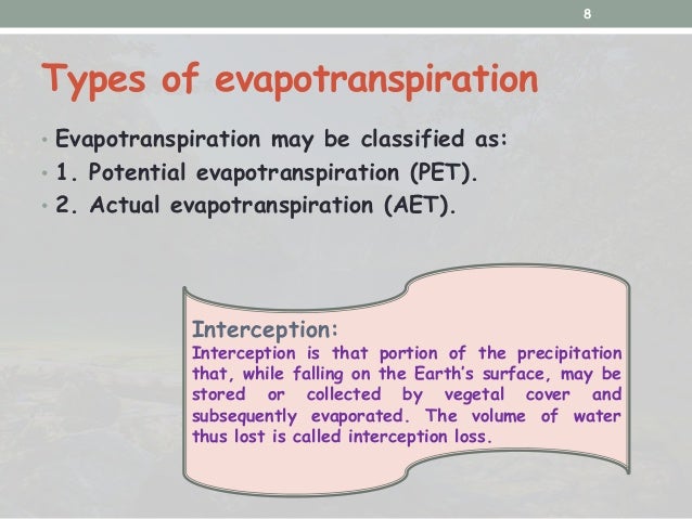 Evapotranspiration