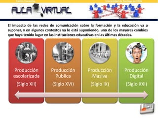 El impacto de las redes de comunicación sobre la formación y la educación va a suponer, y en algunos contextos ya lo está suponiendo, uno de los mayores cambios que haya tenido lugar en las instituciones educativas en las últimas décadas.