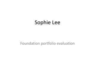 Sophie Lee


Foundation portfolio evaluation
 