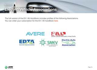 Section 2
Electric Vehicle Associations
Page 16
The full version of the EV / AV AutoBook includes proﬁles of the following Associations. 
You can order your subscription for the EV / AV AutoBook here.
 