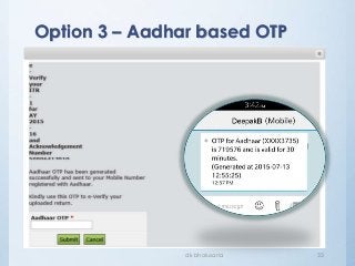 Option 3 – Aadhar based OTP
dk bholusaria 33
 