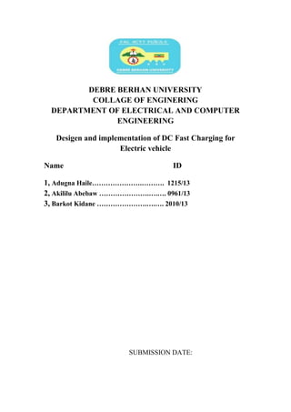 Design and implementation of dc fast EV charging system | PDF