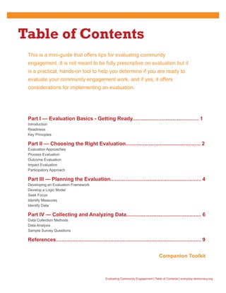 An Evaluation Guide for Community Engagement | PDF