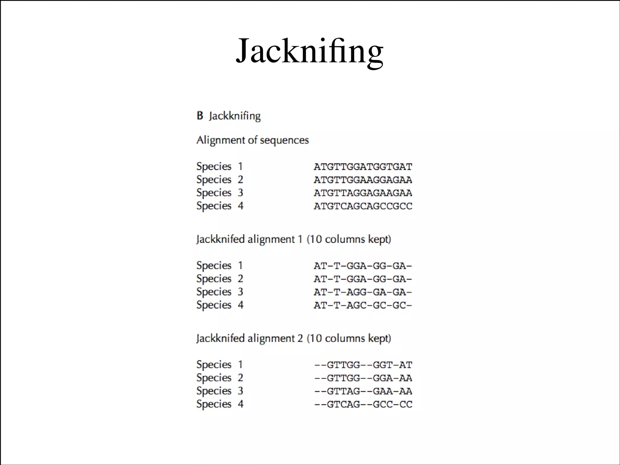 Jackniﬁng

Slides for UC Davis EVE161 Course Taught by Jonathan Eisen Winter 2014

!15

 