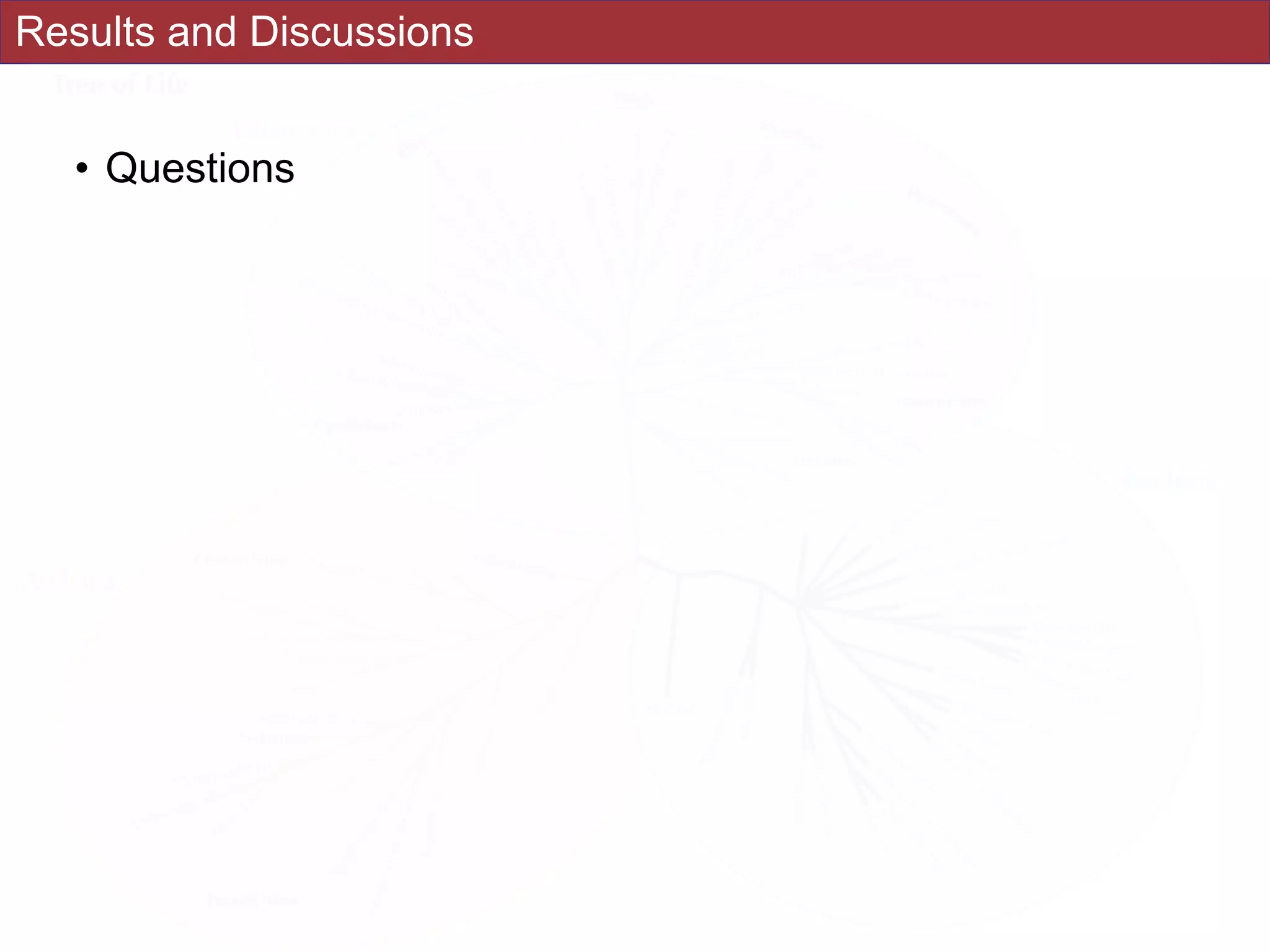 Results and Discussions
• Questions
 