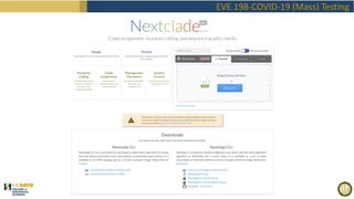 EVE 198-COVID-19 (Mass) Testing
 