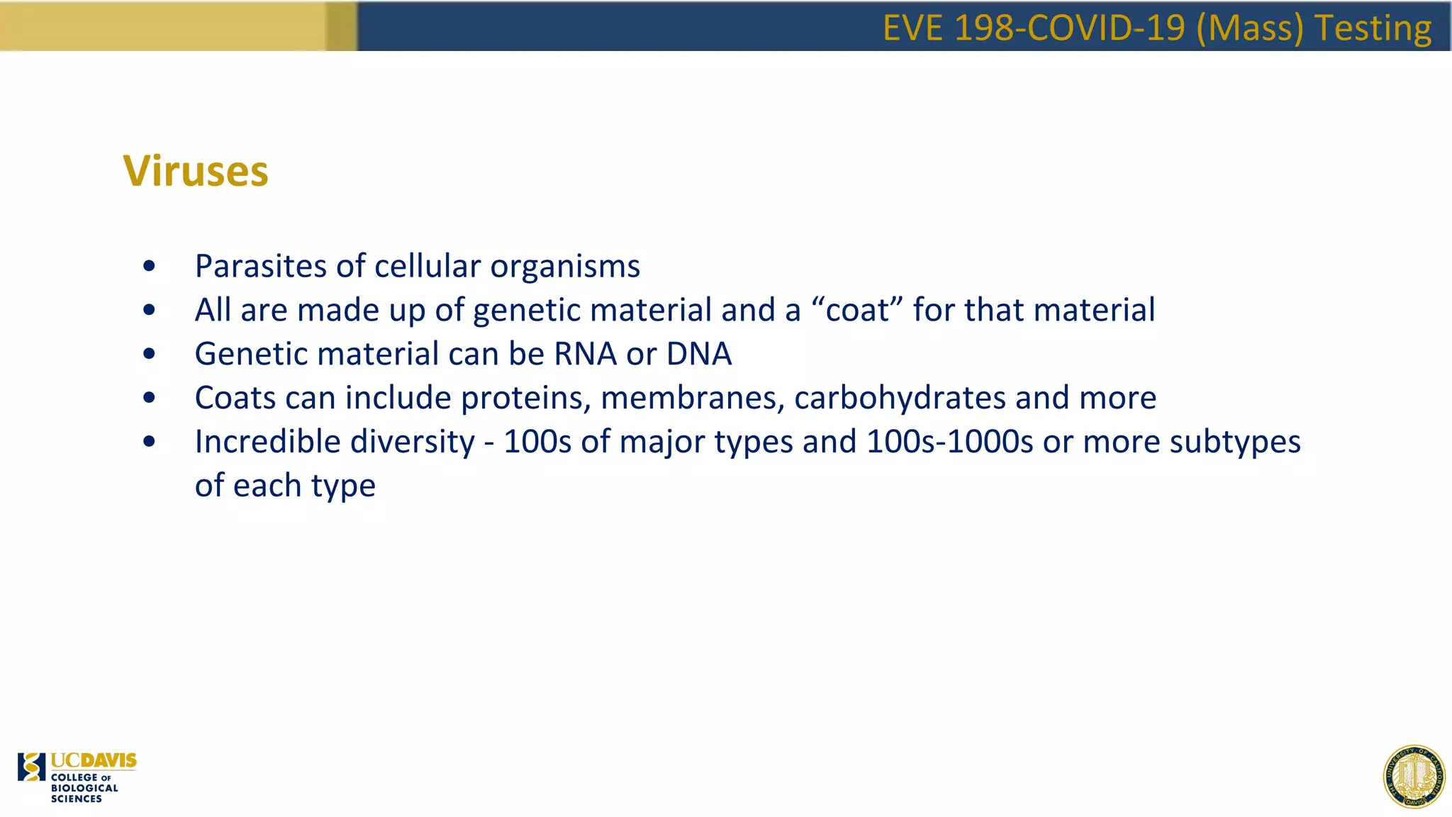 EVE198 Winter2020 Class 3 - COVID Testing