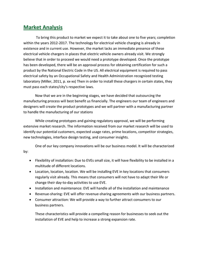 Electric Vehicle Enterprises Prospective Business Plan PDF