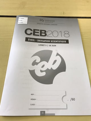 CEB 2018: Eveil et initiation scientifique, partie 1