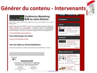 Emmanuel Fraysse, ef@digilian.com
Générer du contenu - Intervenants
 
