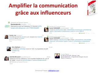 Emmanuel Fraysse, ef@digilian.com
Amplifier la communication
grâce aux influenceurs
 