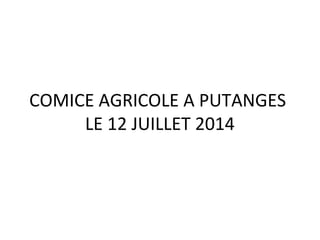 COMICE AGRICOLE A PUTANGES
LE 12 JUILLET 2014
 