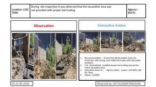 Evening Shift Safety Observation and Corrective Actions Report - 25.06.2026