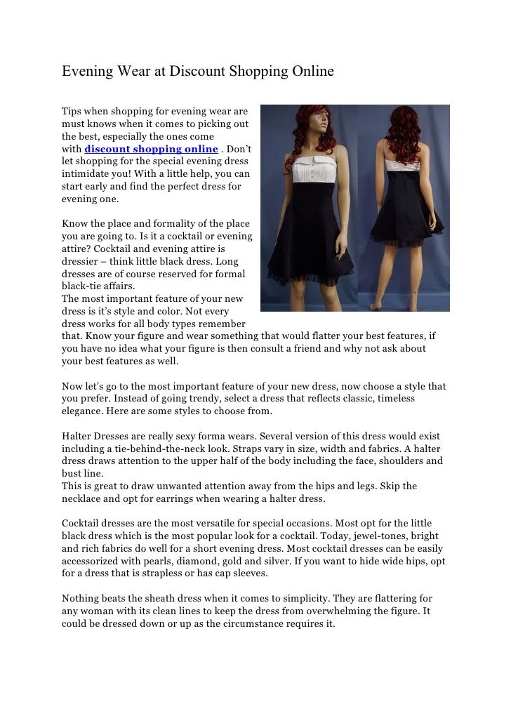 discount evening wear