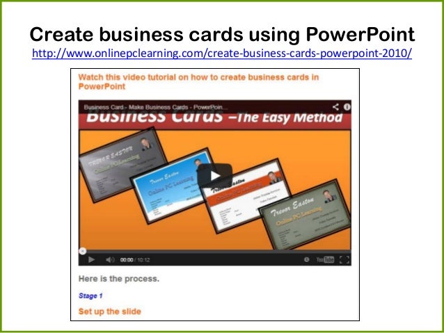 how to make business cards in powerpoint