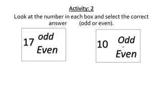 Even or odd numbers | PPTX