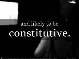 Photo by transmediale - Creative Commons Attribution-NonCommercial-ShareAlike License https://www.flickr.com/photos/47078752@N02 
Created with Haiku Deck 
 