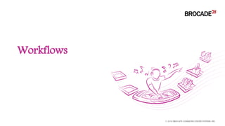 Workflows
© 2016 BROCADE COMMUNICATIONS SYSTEMS, INC.
 