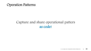 Operation Patterns
© 2016 BROCADE COMMUNICATIONS SYSTEMS, INC. 58
Capture and share operational patters
as code!
 