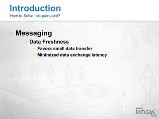 MessagingMinimized CouplingAdditive Model reducing the changes needed to existing systemsReduces dependenciesIncreases service reuseEnable Isolated Service TestingIntroductionHow to Solve this painpoint? 