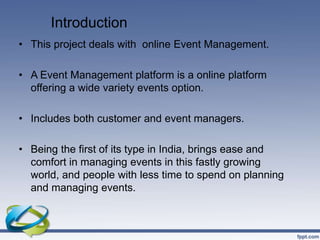 Event management system | PPT | Databases | Computer Software and ...