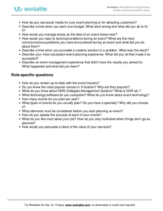 Event Planner Interview Questions