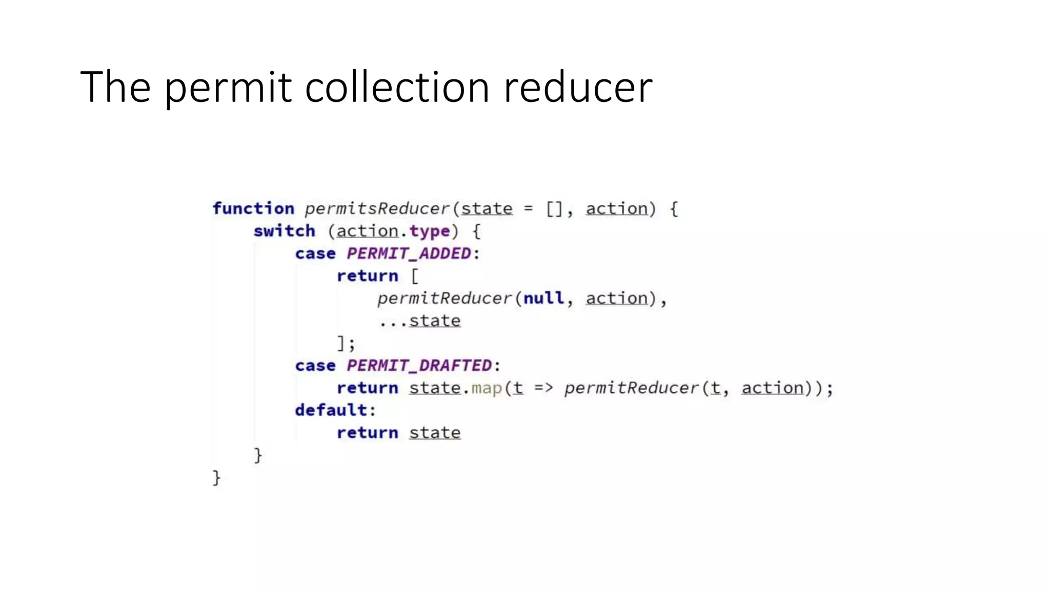 The permit collection reducer
 