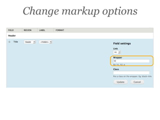 Change markup options
 