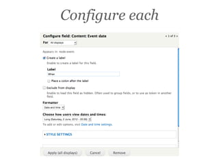 Configure each
 