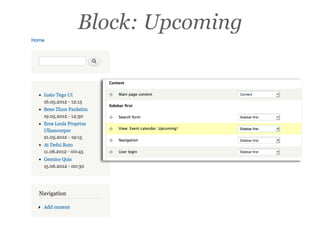Block: Upcoming
 