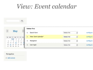 View: Event calendar
 