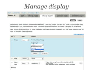 Manage display
 