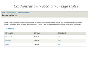 Configuration > Media > Image styles
 