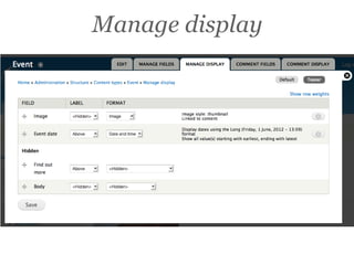 Manage display
 