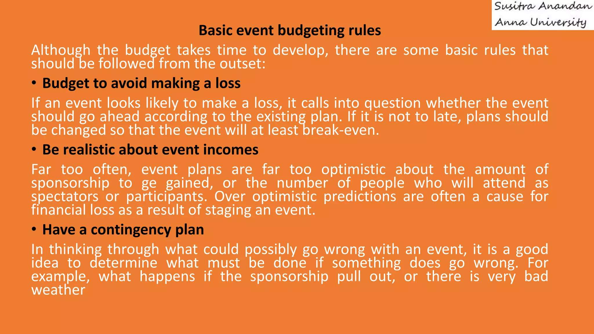 Event budget planning  PPTX